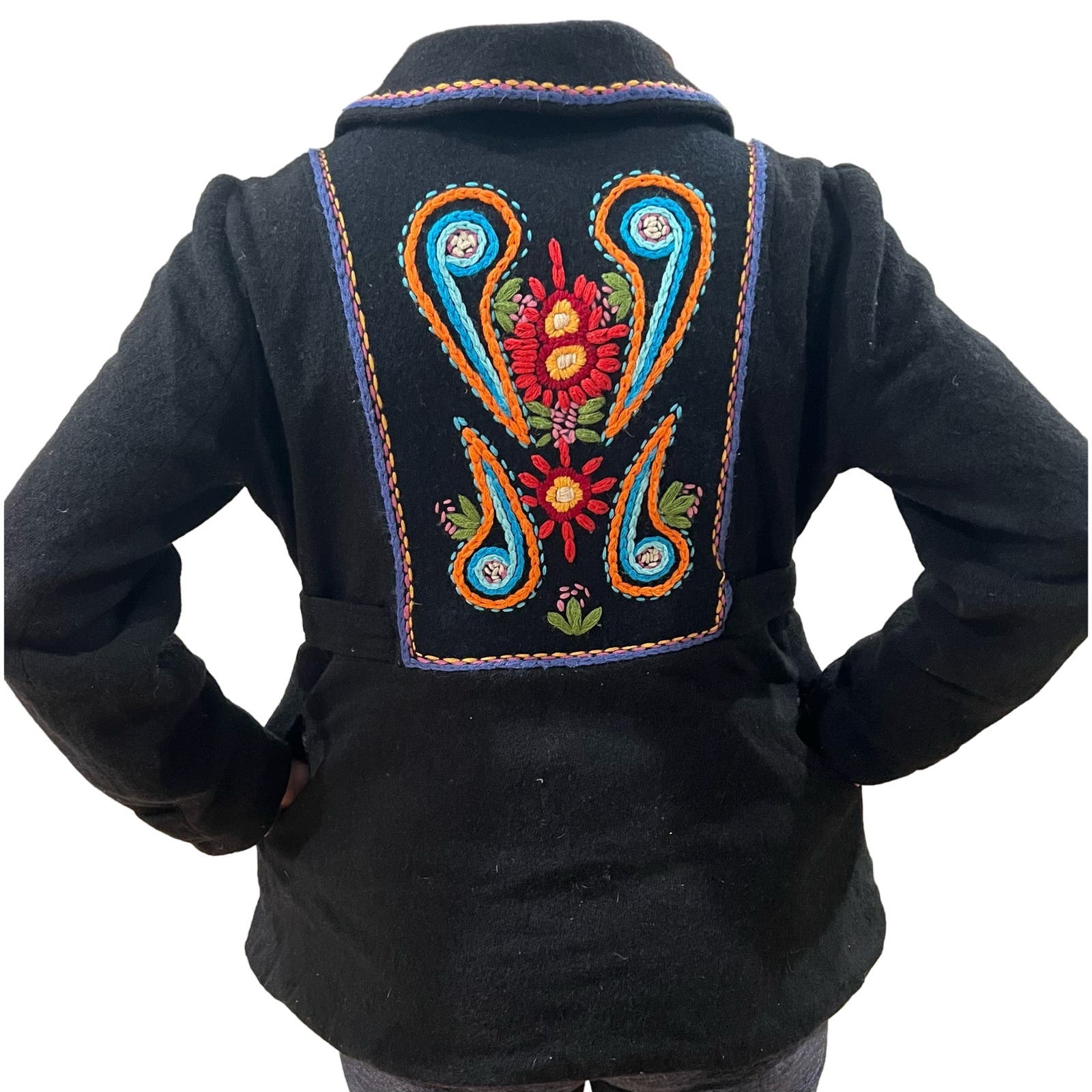 Free People Embroidered Jacket SZ M