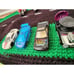 Racetrack Rug for Matchbox Cars Hand Crocheted + Tons of Cars! Batman, Penguin +