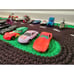 Racetrack Rug for Matchbox Cars Hand Crocheted + Tons of Cars! Batman, Penguin +