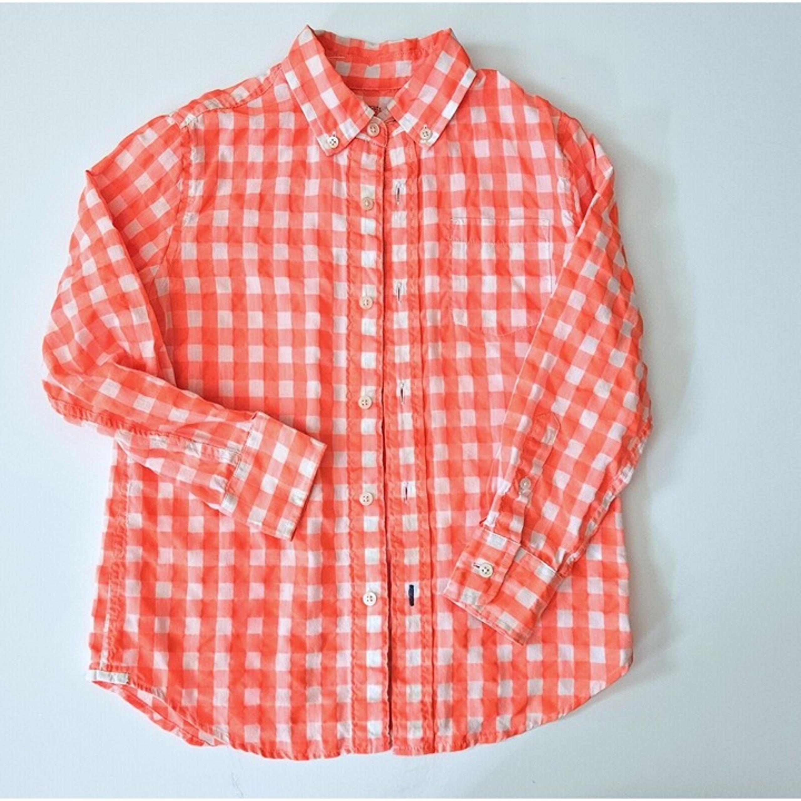 Crewcuts by J Crew Boys 6-7 Bright Orange LS Shirt Button Up
