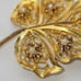 ️Vintage Gold Plated Leaf w/Faux Pearl & Rhinestone Accented Brooch