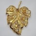 ️Vintage Gold Plated Leaf w/Faux Pearl & Rhinestone Accented Brooch