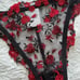 Floral Black Red Lingerie Set Size Medium Womens Intimates Bra Top Panties Set