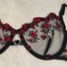 Floral Black Red Lingerie Set Size Medium Womens Intimates Bra Top Panties Set