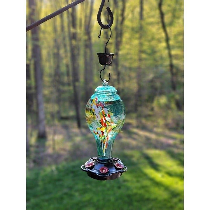 Hummingbird Feeder Never Fade, 36 Fluid Ounces, Feeding Metal Stations - Blue