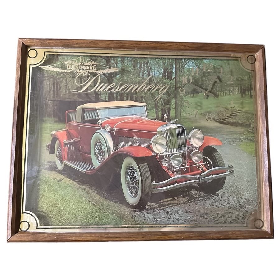 Vintage 1935 Duesenberg Wall Clock Rare - Used See Pictures/Works
