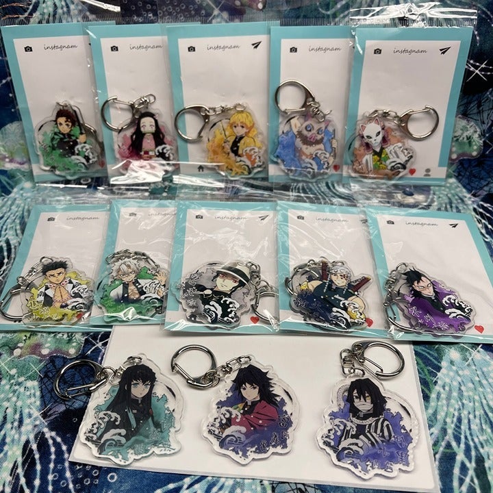 Demon Slayer Acrylic Charm Bundle of 13 Giyu Muichiro Tanjiro Muzan Zenitsu