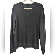 Armani Exchange Men’s Wool Black V-Neck Oversized Long Sleeve Sweater Size M