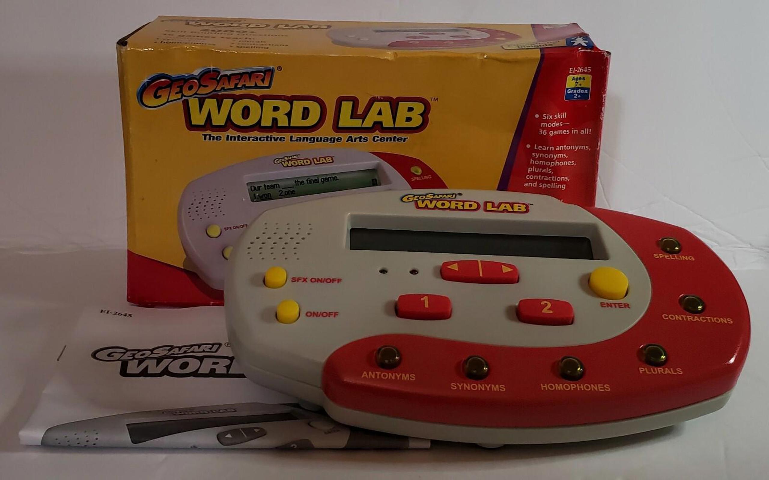 Geo Safari: Word Lab Learning SYSTEM handheld electronic game w/ Box + Manual