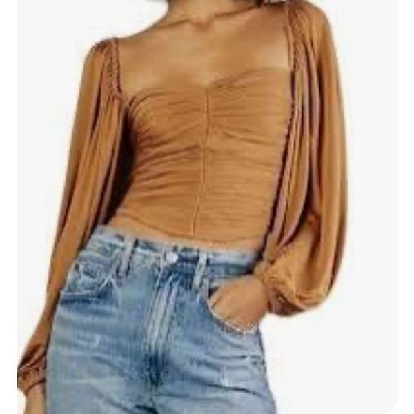 The Westside by Sari Sloanne Crop Top in Gold New With Tags Size XS