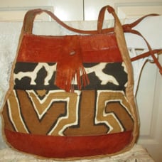 vintage large boho/hippie hobo bag