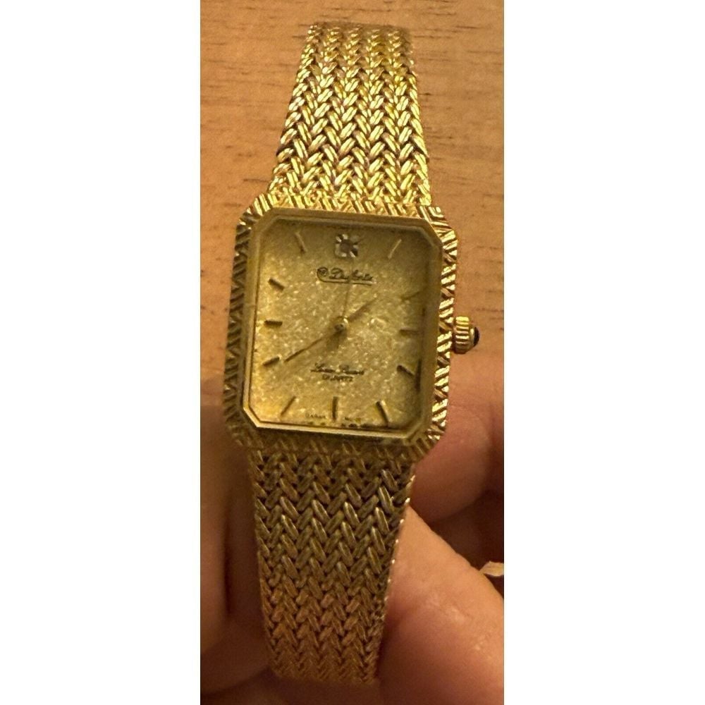 Vintage Dufonte By Lucien Piccard Gold Plated Square Womens SWISS Quartz Watch