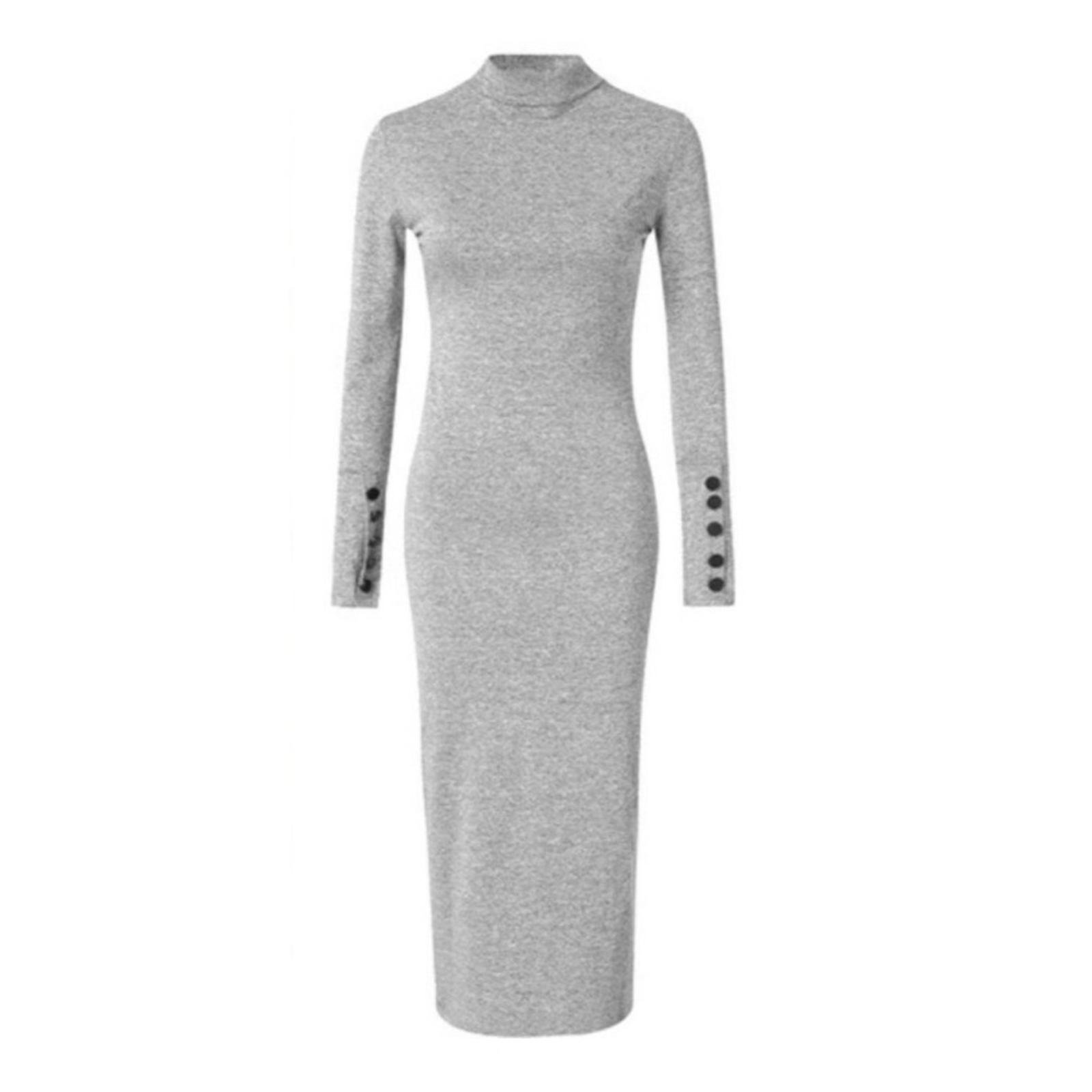 J.Jill Sweater Dress Turtleneck Long Sleeve Heather Grey Size M New w/Tag