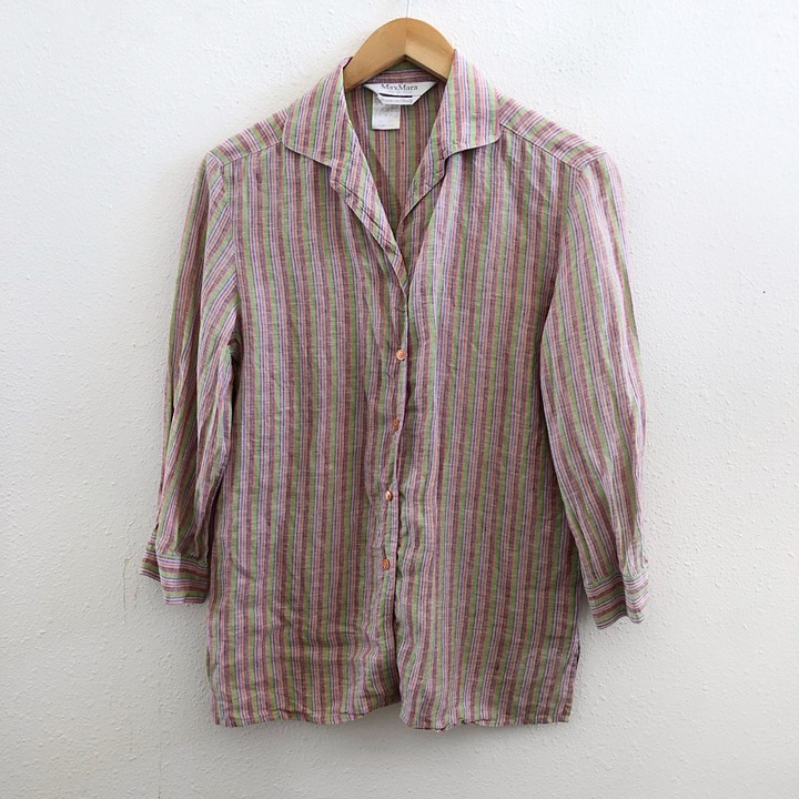 MAXMARA 100% Linen Long Sleeve Shirt Size 38/US=8