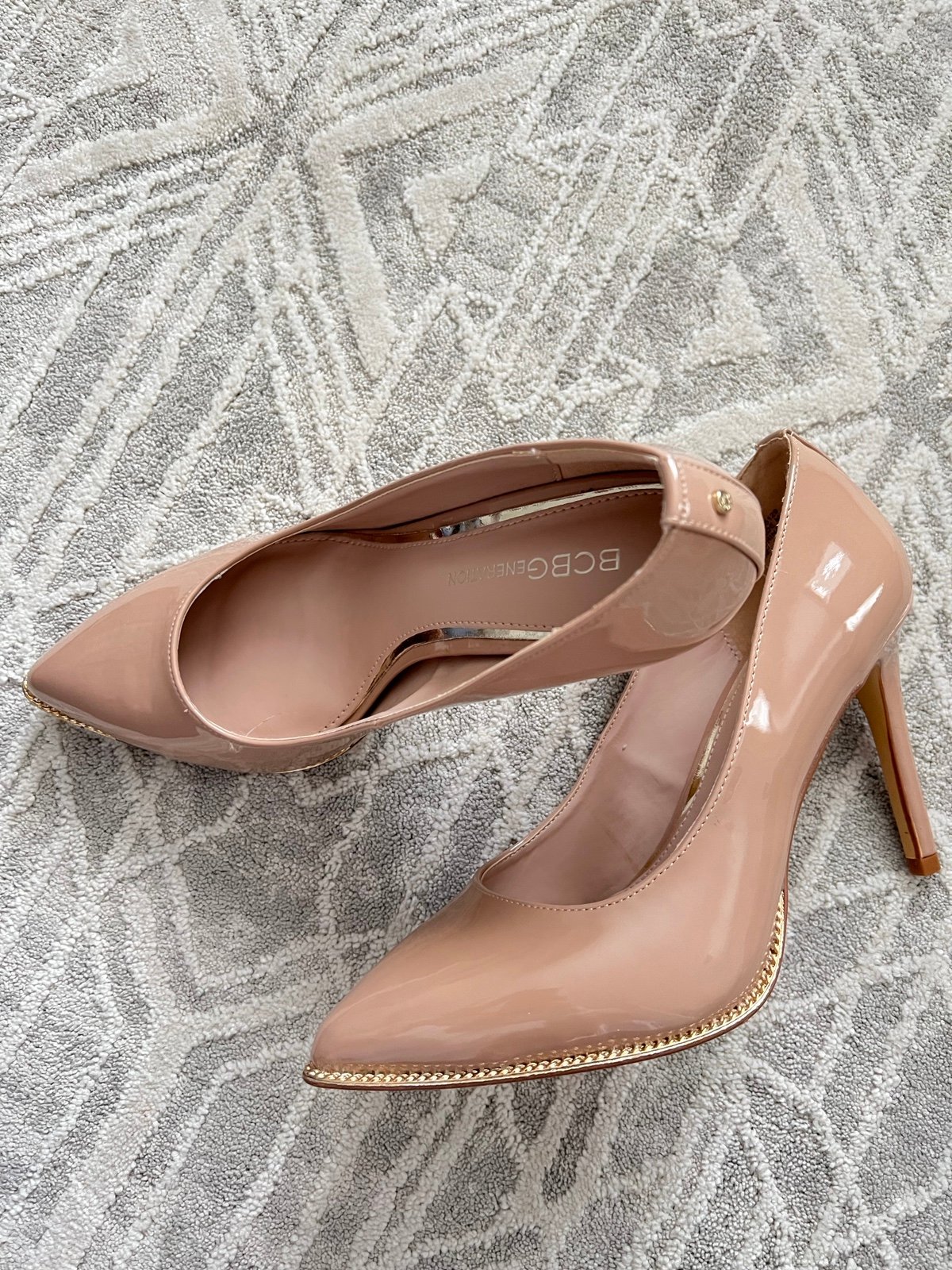 BCBGeneration | Hallix Cream Patent Leather Pointed Toe Heels