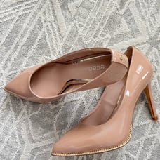 BCBGeneration | Hallix Cream Patent Leather Pointed Toe Heels