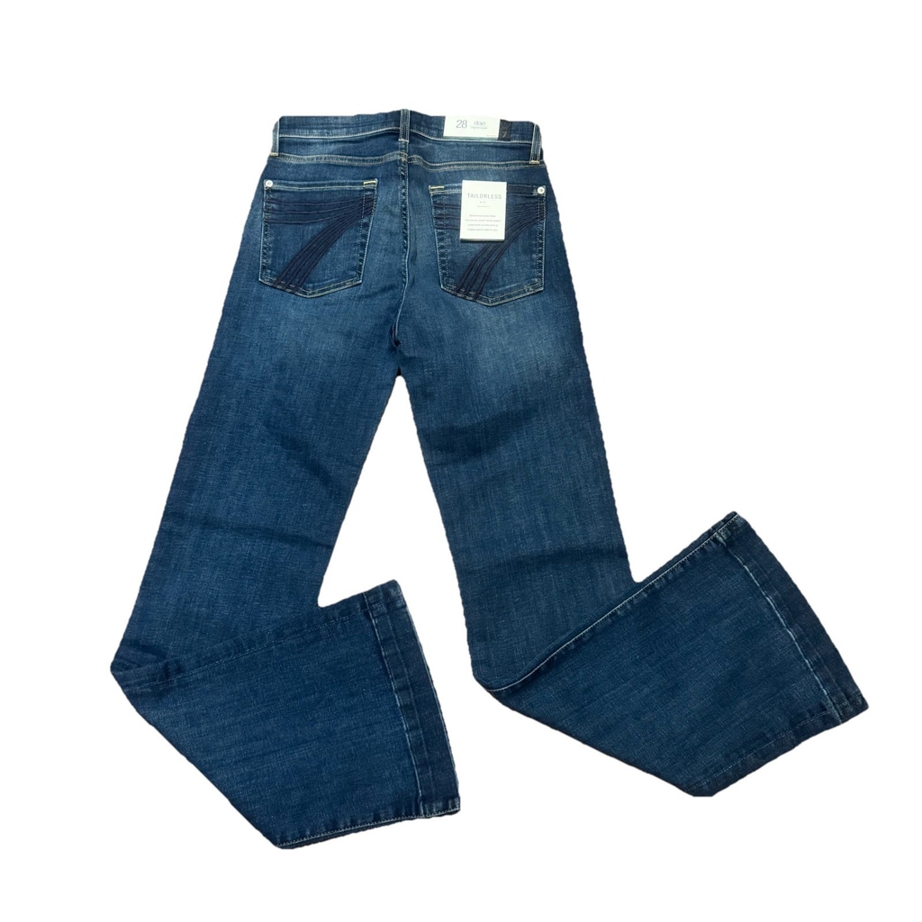 NWT 7 For All Mankind Tailorless Dojo Jeans Size:28 Wide Leg Flare