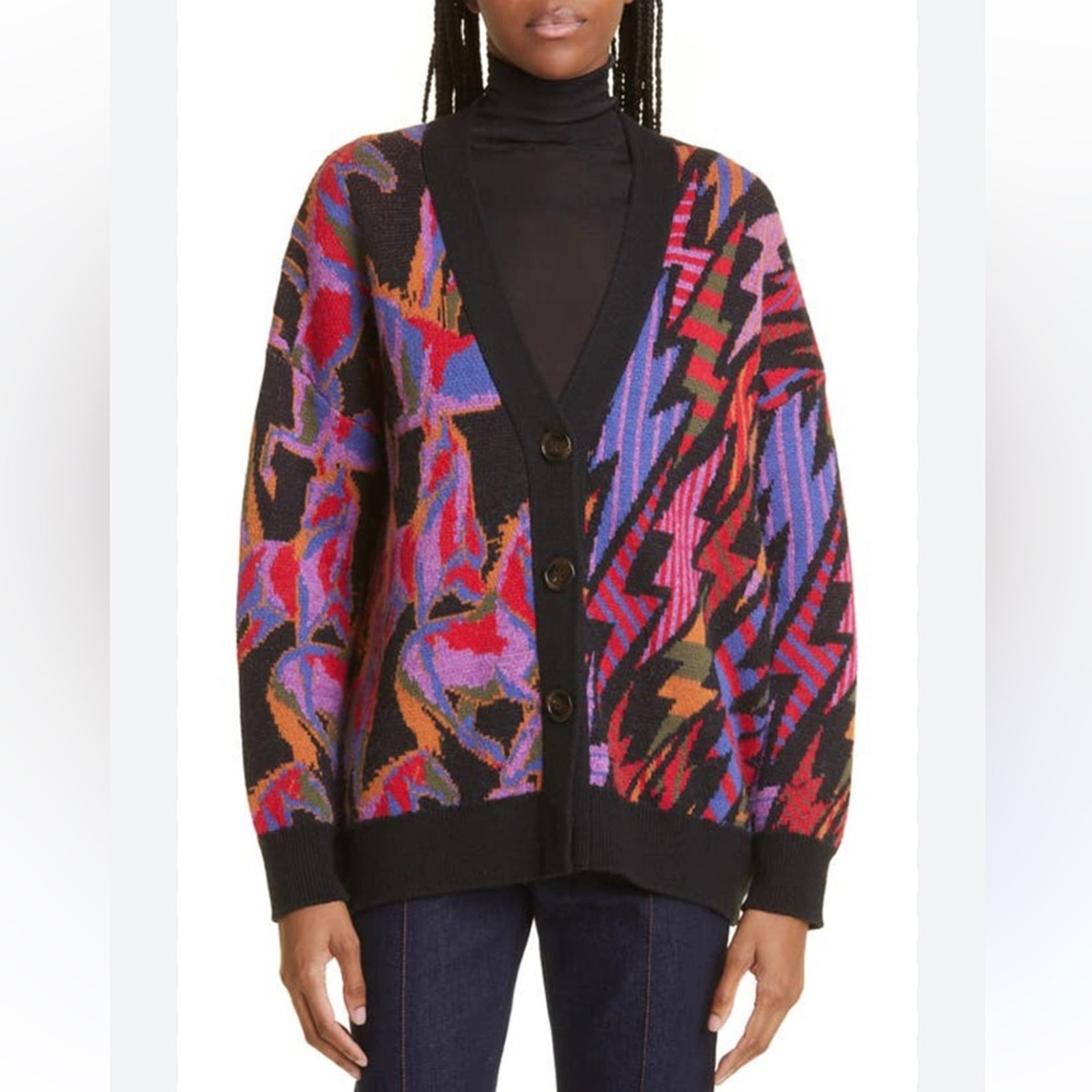 FARM RIO Wild Horses Mixed Pattern Cardigan In Multi