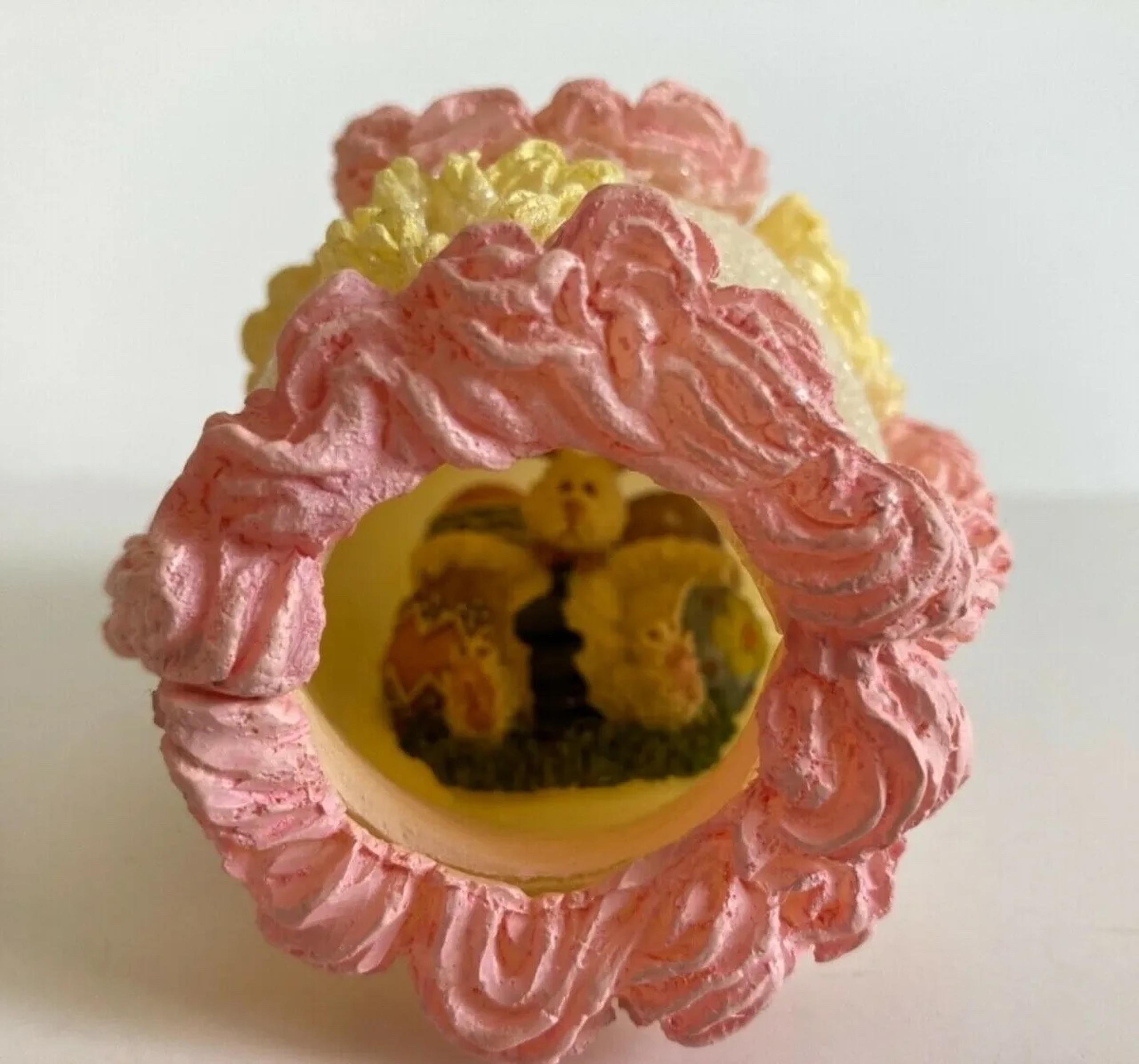 Vintage! Boyds Bears & Friends Pink/Yellow Sugared Easter Egg