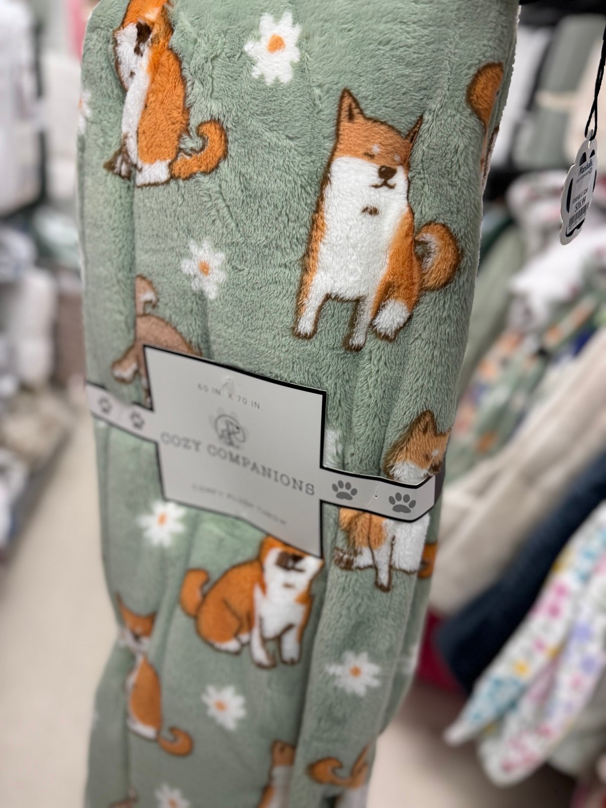 Throw Blanket soft corgi green throw