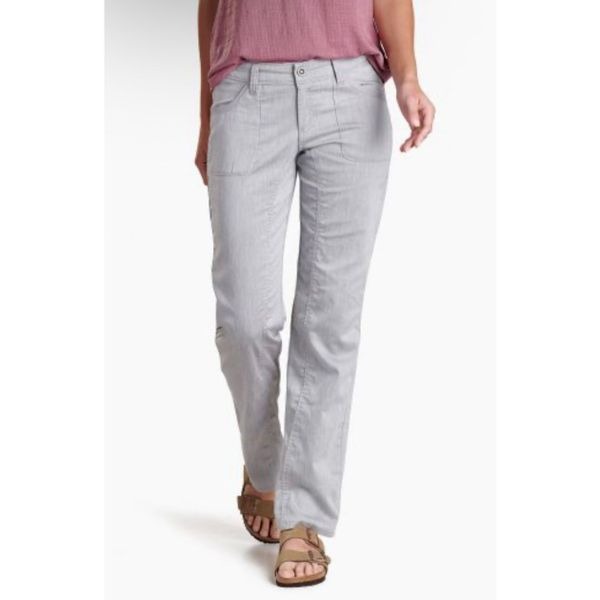 Kuhl Cabo Pants Womens 6 Regular Ash Gray Hiking Drawstring Linen Blend 30x29