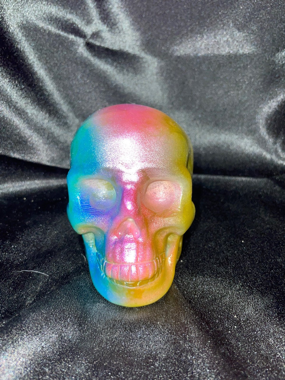 Rainbow Aura Quartz Skull