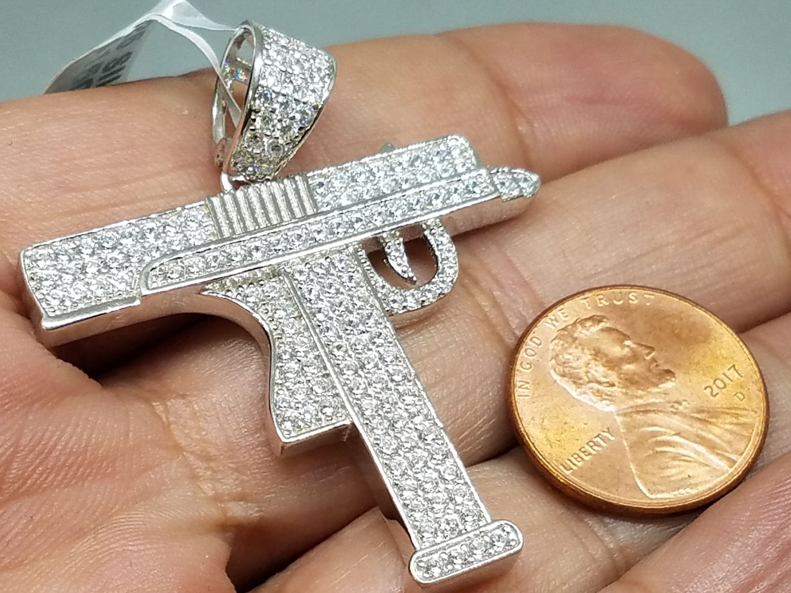 Silver Uzi pendant