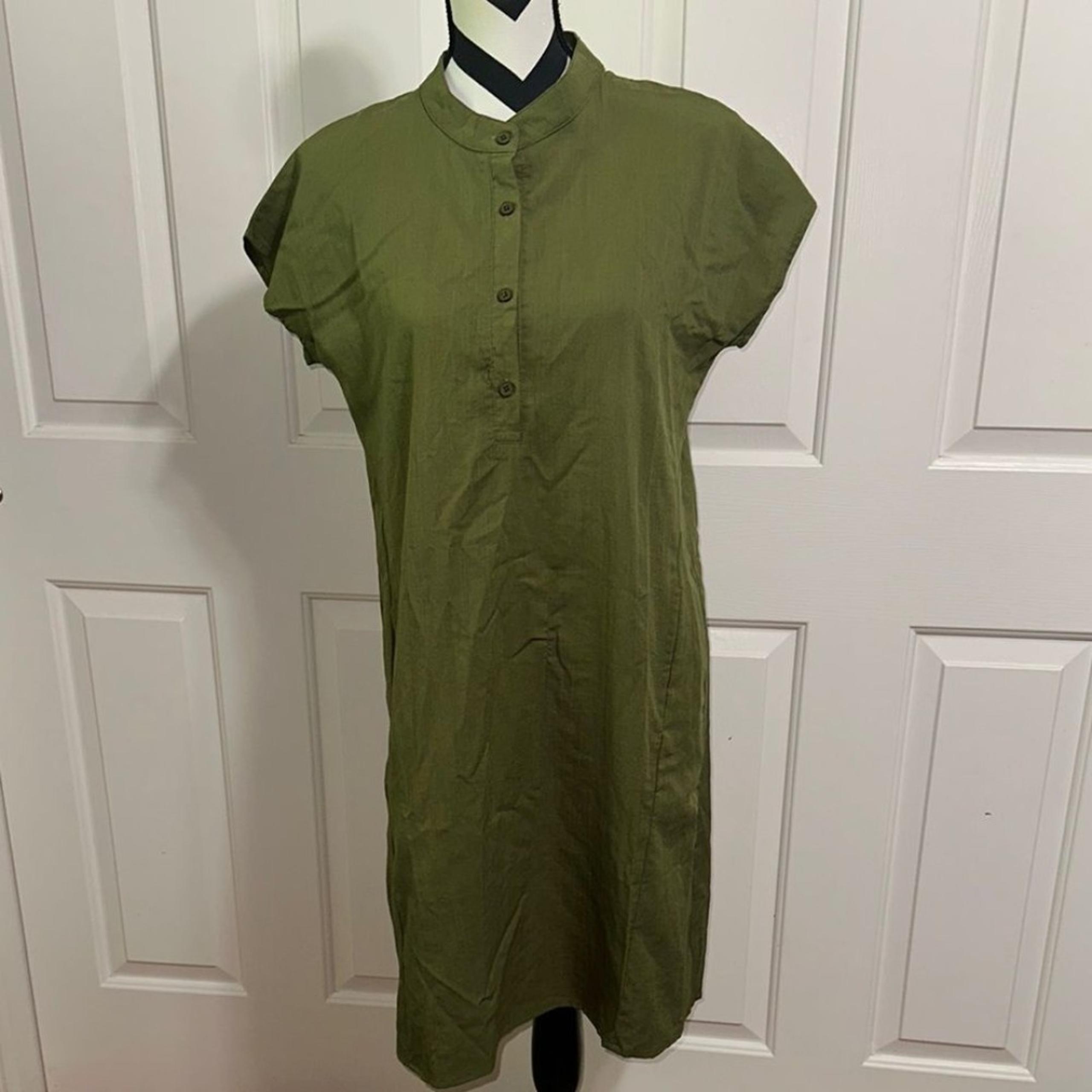 Eileen Fisher Olive Green Shirt Dress
