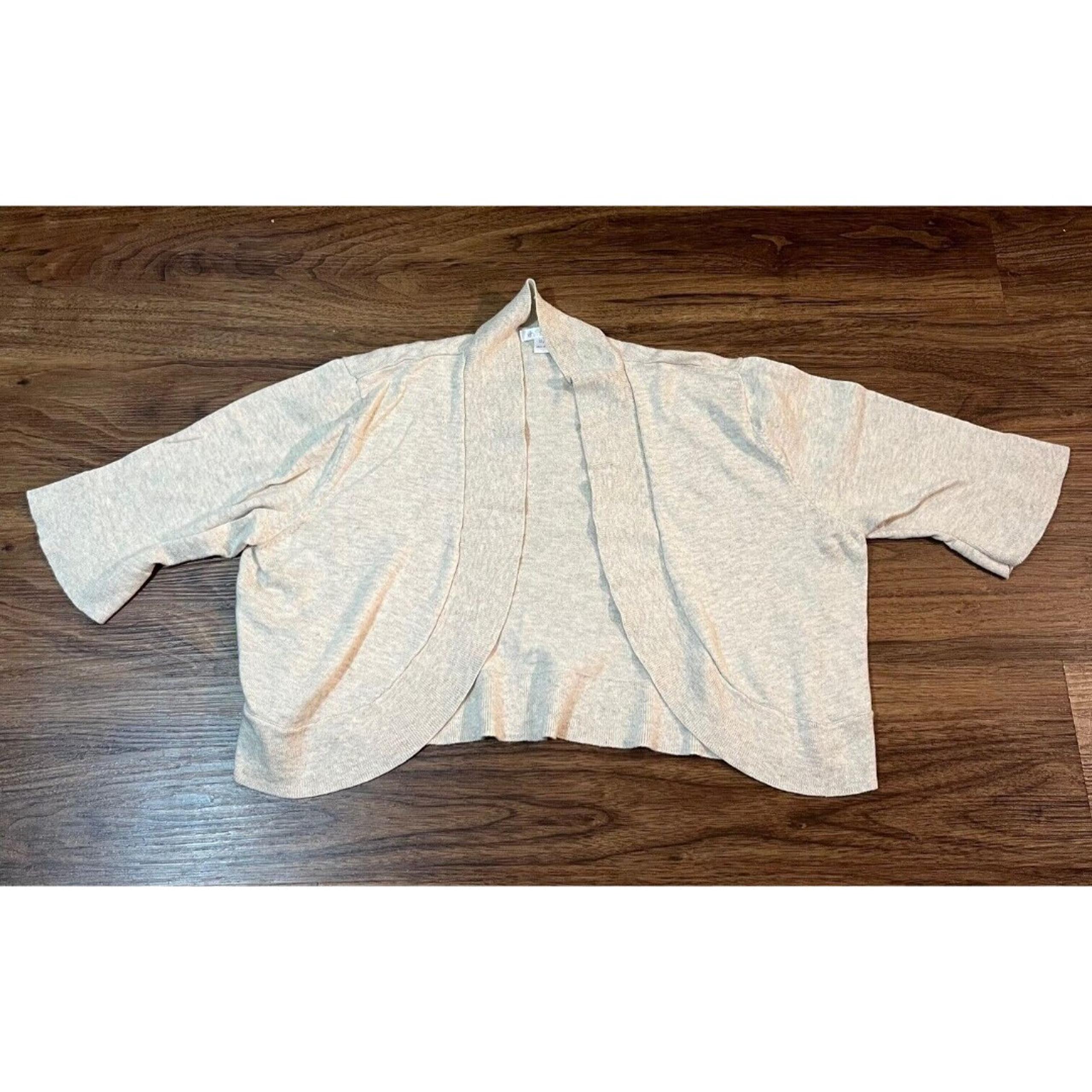 Xhilaration Short Sleeve Sweater Gray Open Front Cardigan Women's Size XL