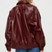 Princess Polly Faux Leather Jacket Burgundy