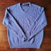 Men's Daniel Bishop Periwinkle Blue 100% Cashmere Cableknit Sweater Size Large