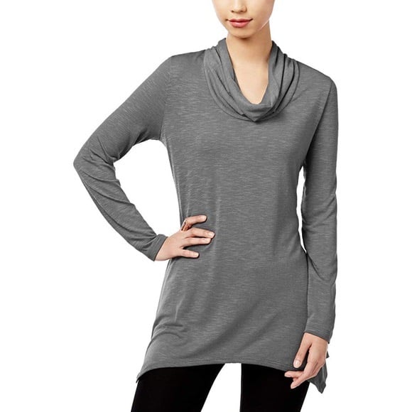 Kim & Cami Cowl Neck Asymmetrical Top