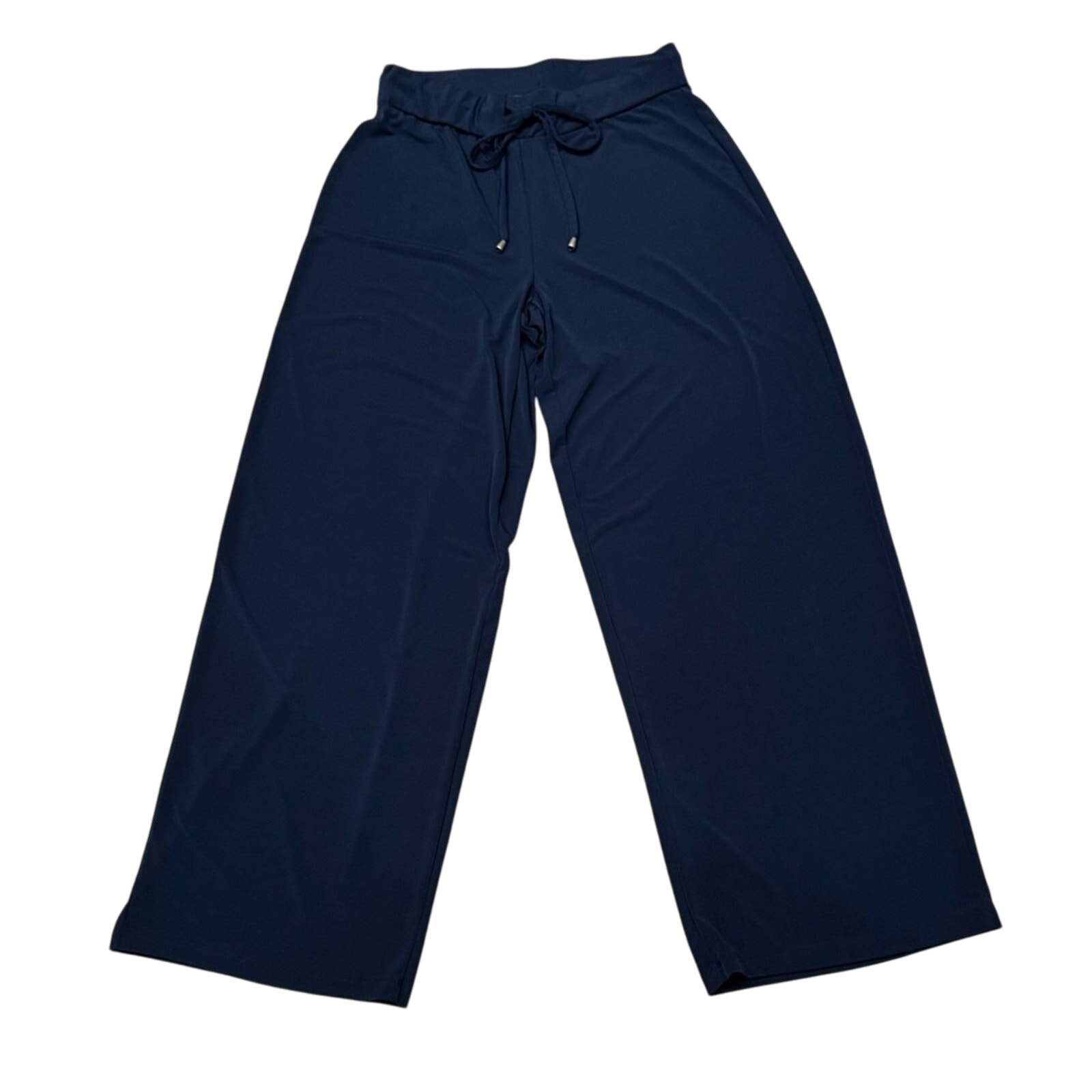 Jones New York Drawstring Stretchy Capri Wide leg Navy Blue Dress Pants Medium