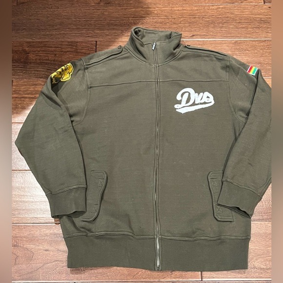 Mens DVS Green zip up sweater jacket Size Large-Vintage-