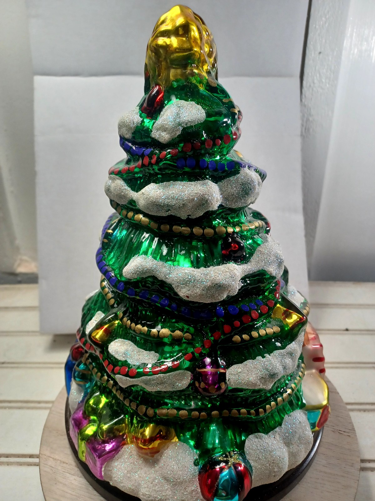 Vintage Glass Christmas Tree Holiday Decor Present Gift Decorations Anniversary