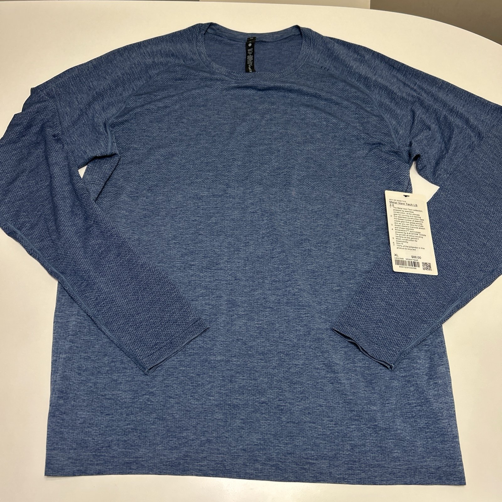 Men’s Lululemon metal vent tech long sleeve 2.0 shirt blue size XL NWT retail 88