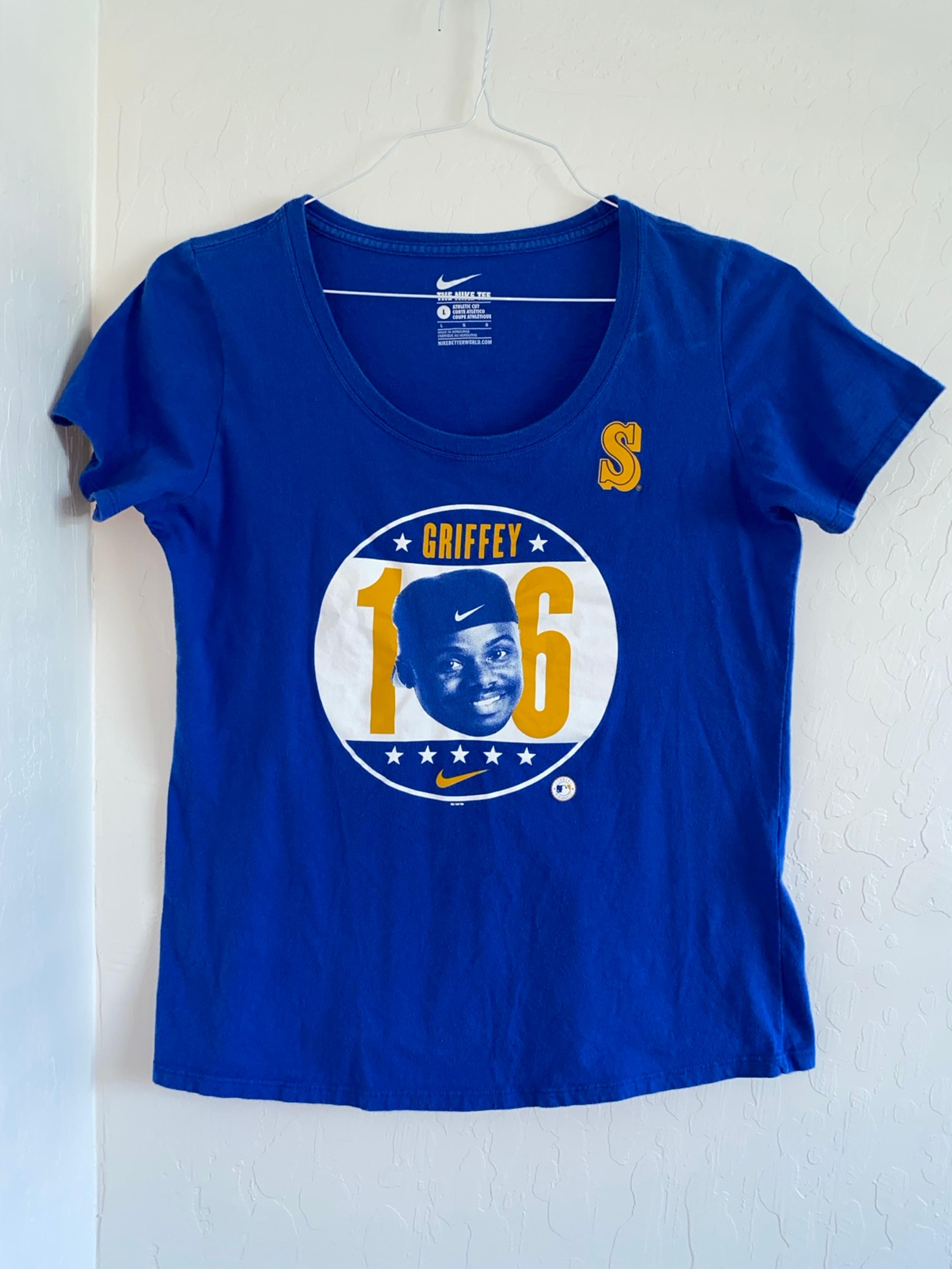 Nike Seattle Mariners Ken Griffey Jr 2016 HOF T-Shirt Royal Women’s Size Large
