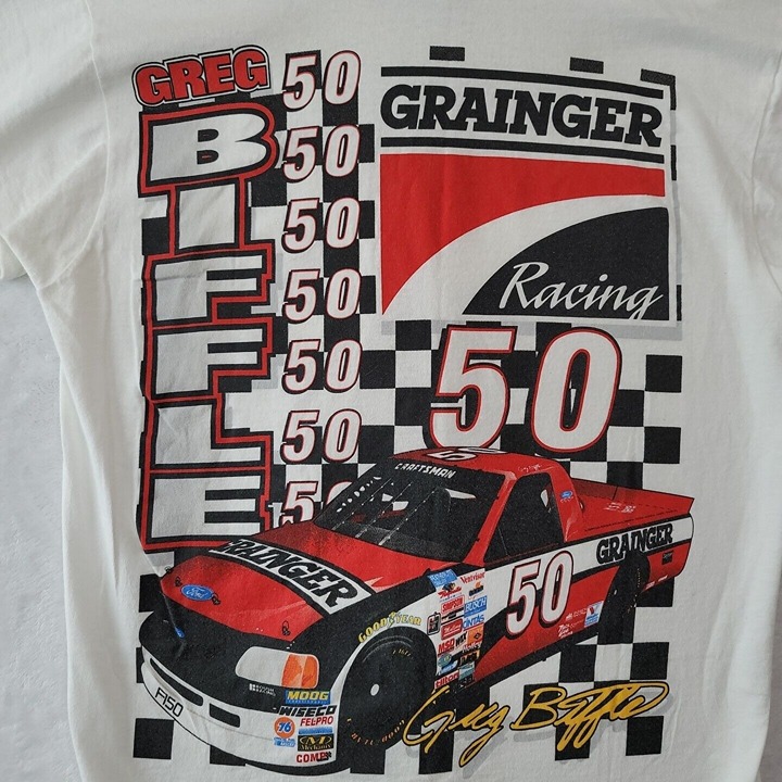 Grainger Racing Graphic Tee Autographed Greg Biffle Truck #50 Mens Large TShirt
