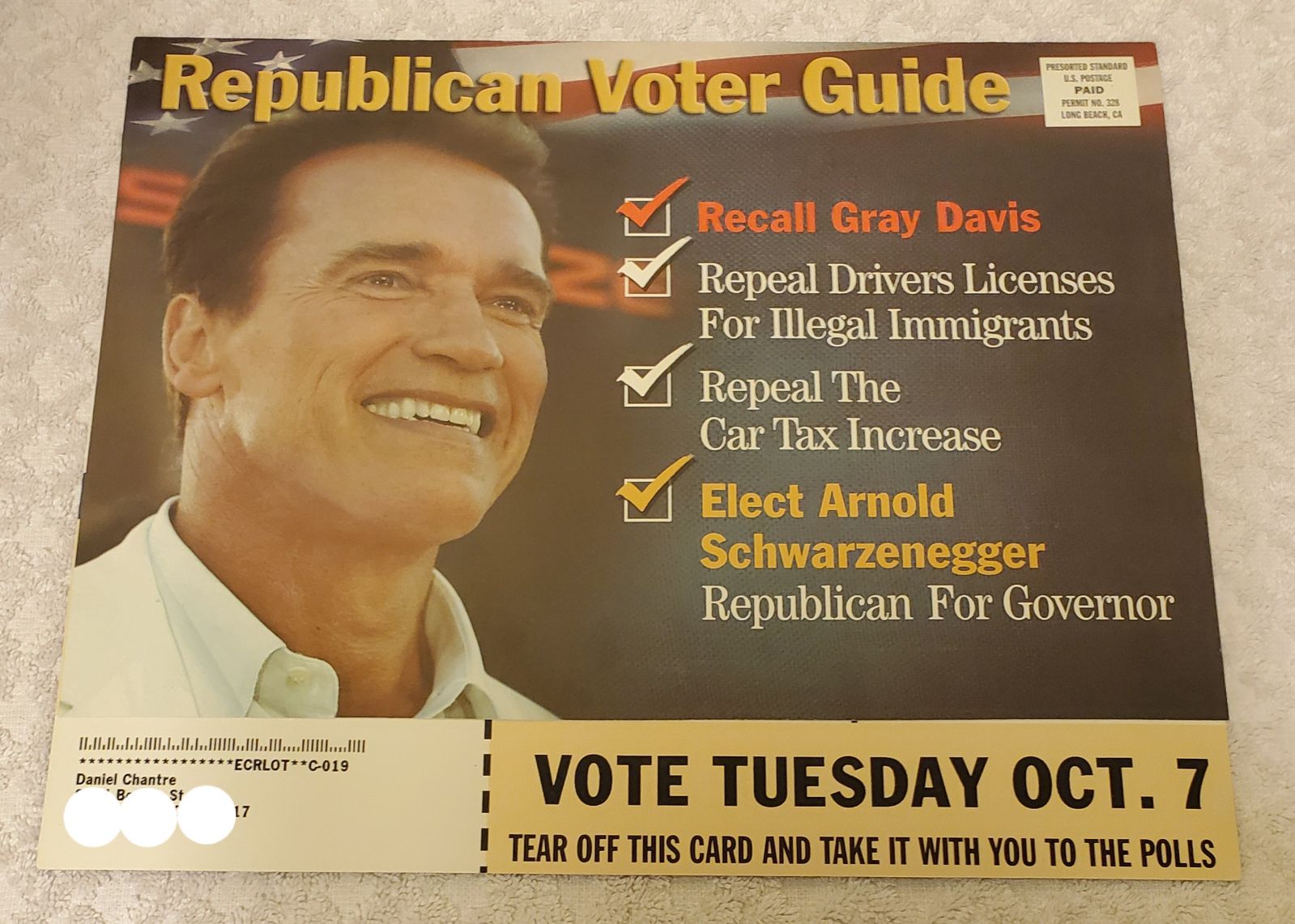 Arnold Schwarzenneger Voter Guide 2003