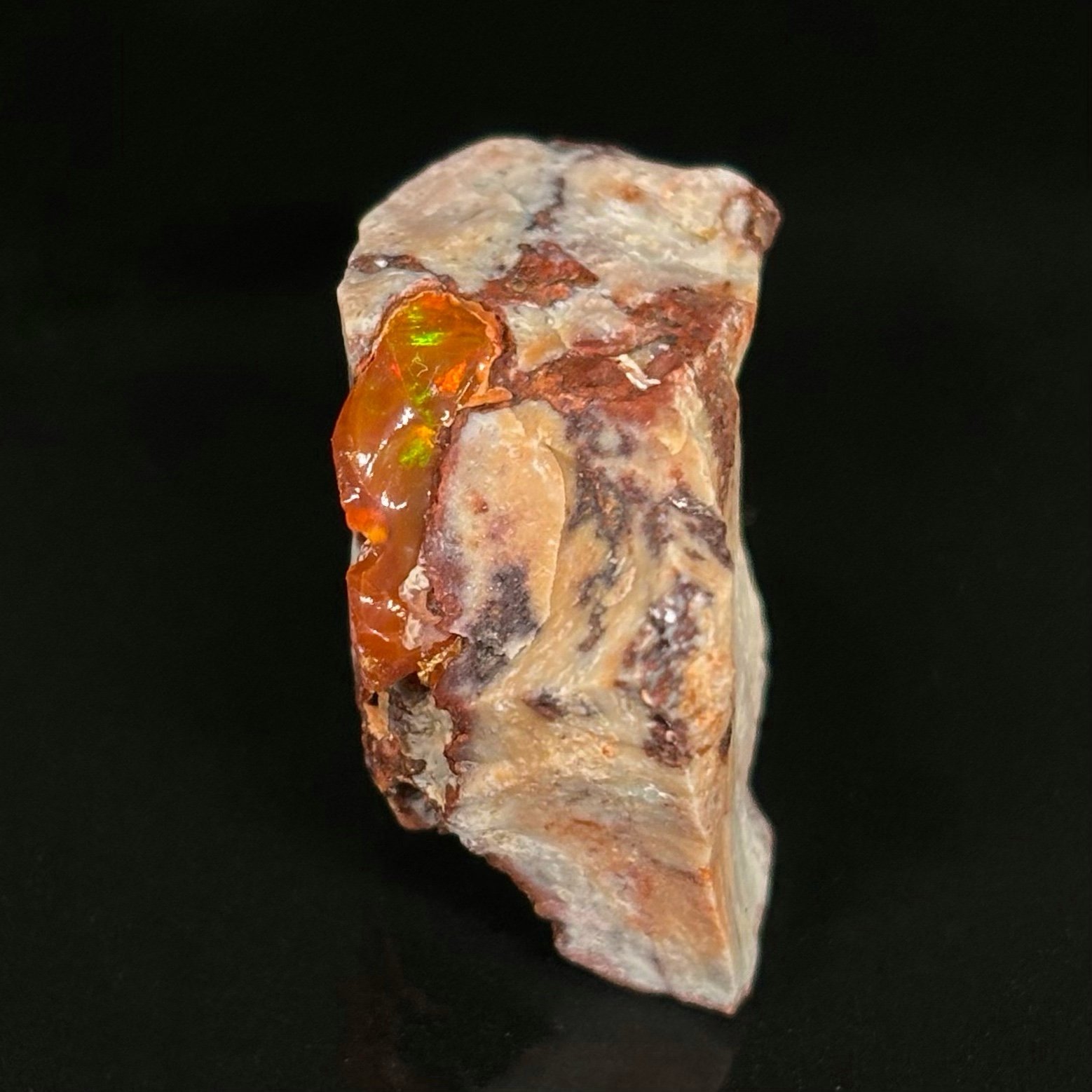 Raw Unaltered Mexican Fire Opal Stone Patch Mineral Collectible 100% Natural