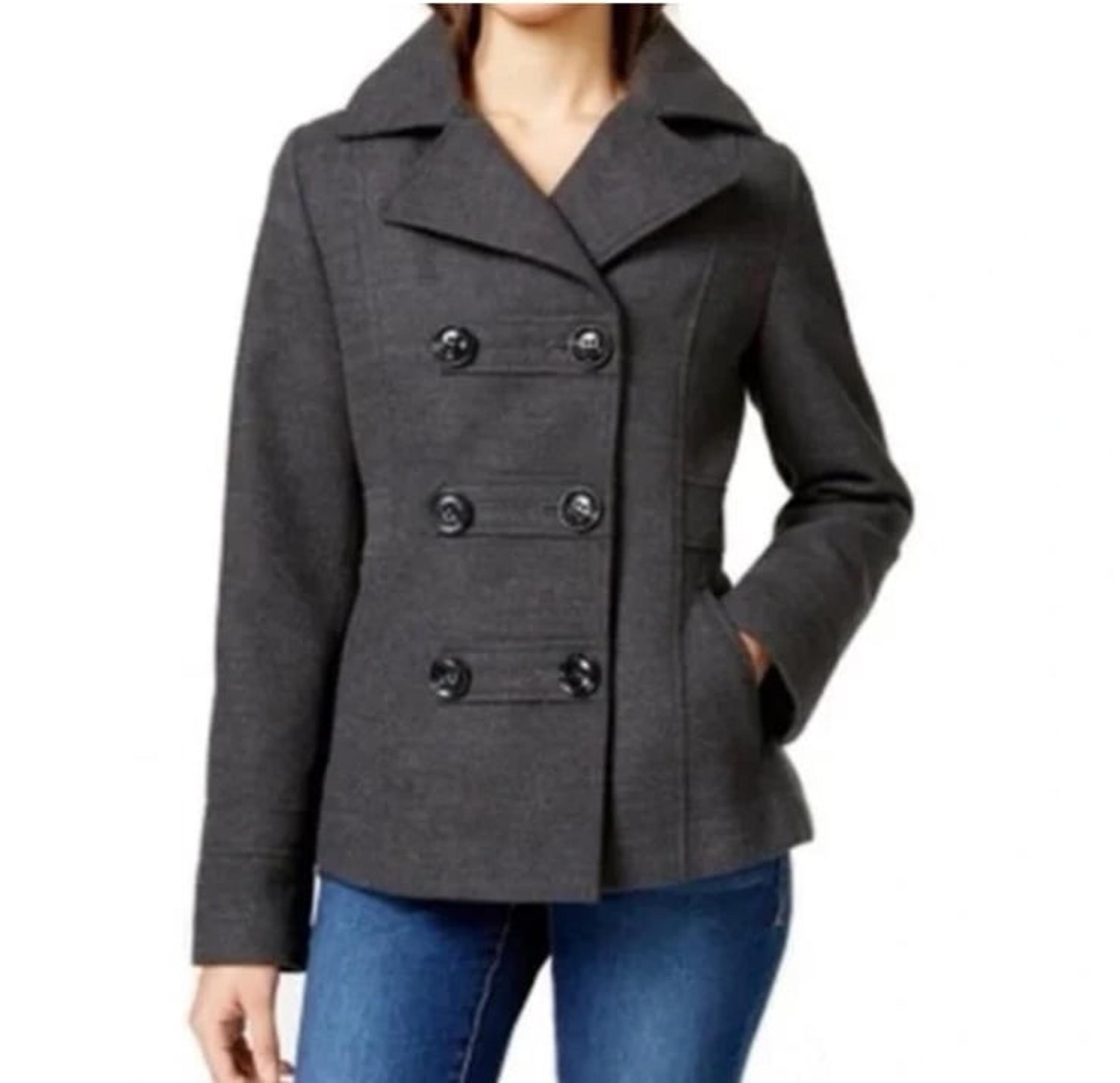 American Rag Cie Women’s Gray Hooded Pea Coat Jacket