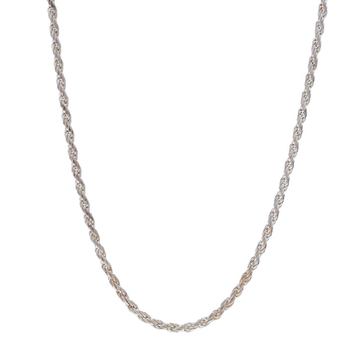 Sterling Silver Twisted Rope Chain Necklace 23 1/2 - 925 Italy LX3194