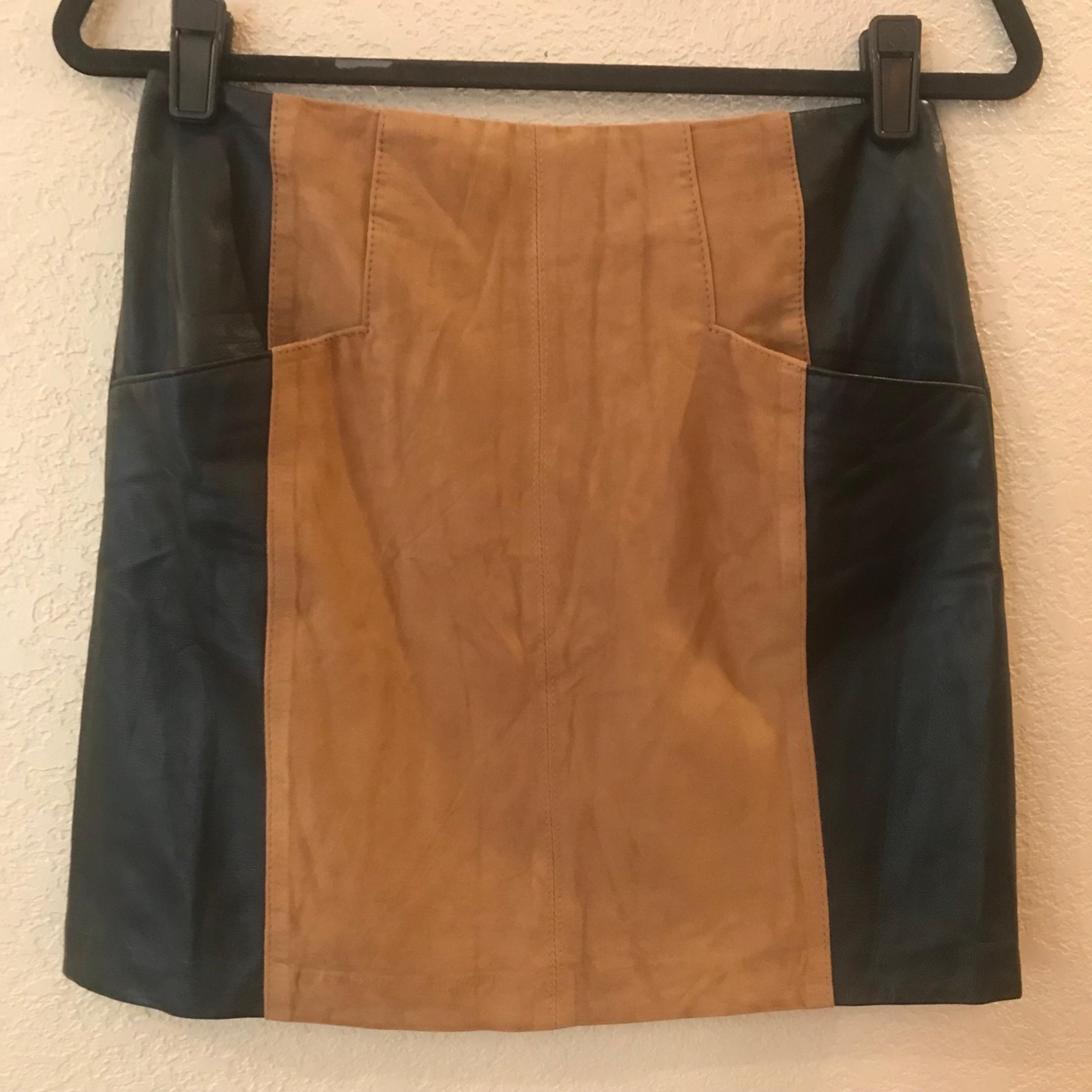 Nanette Lepore Leather and Suede Mini Skirt Size 4