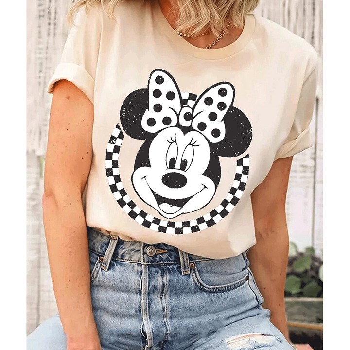 Minnie Checkerboard Circle Shirt Disneyland Shirt Magic Kingdom Family Vacation