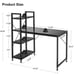 Computer Desk with Storage Shelves 47 Inch Home Office Desk with Reversible Book