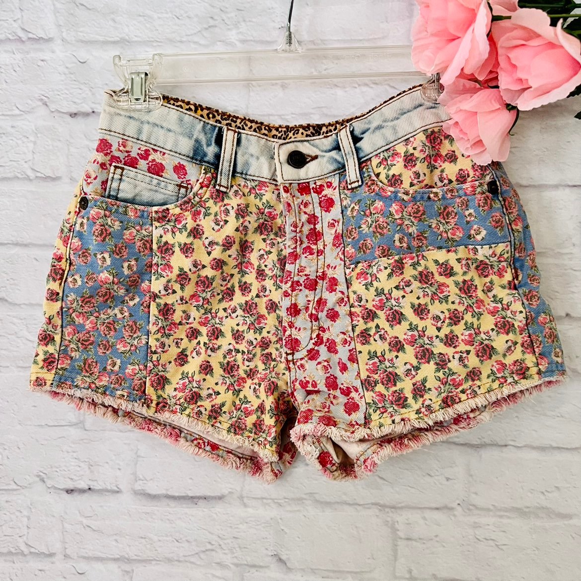 Farm Rio Floral Denim Shorts