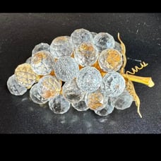 Vintage Swarovski Crystal Grapes with 24 kt Gold Leaves & Stem