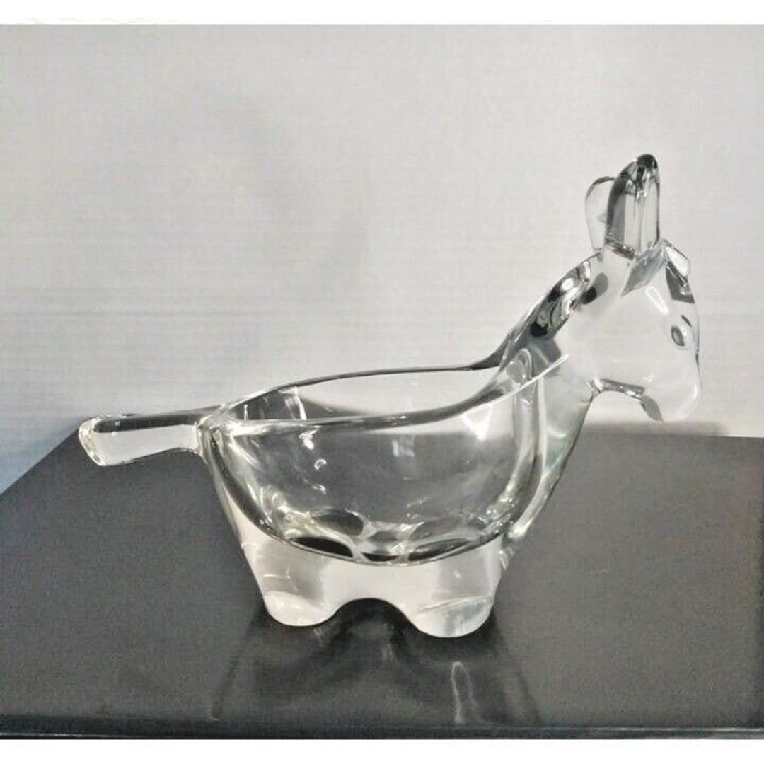 Vtg. Sasaki Crystal Vintage Donkey Mule Mid Century Japanese Dish or Pipe Holder
