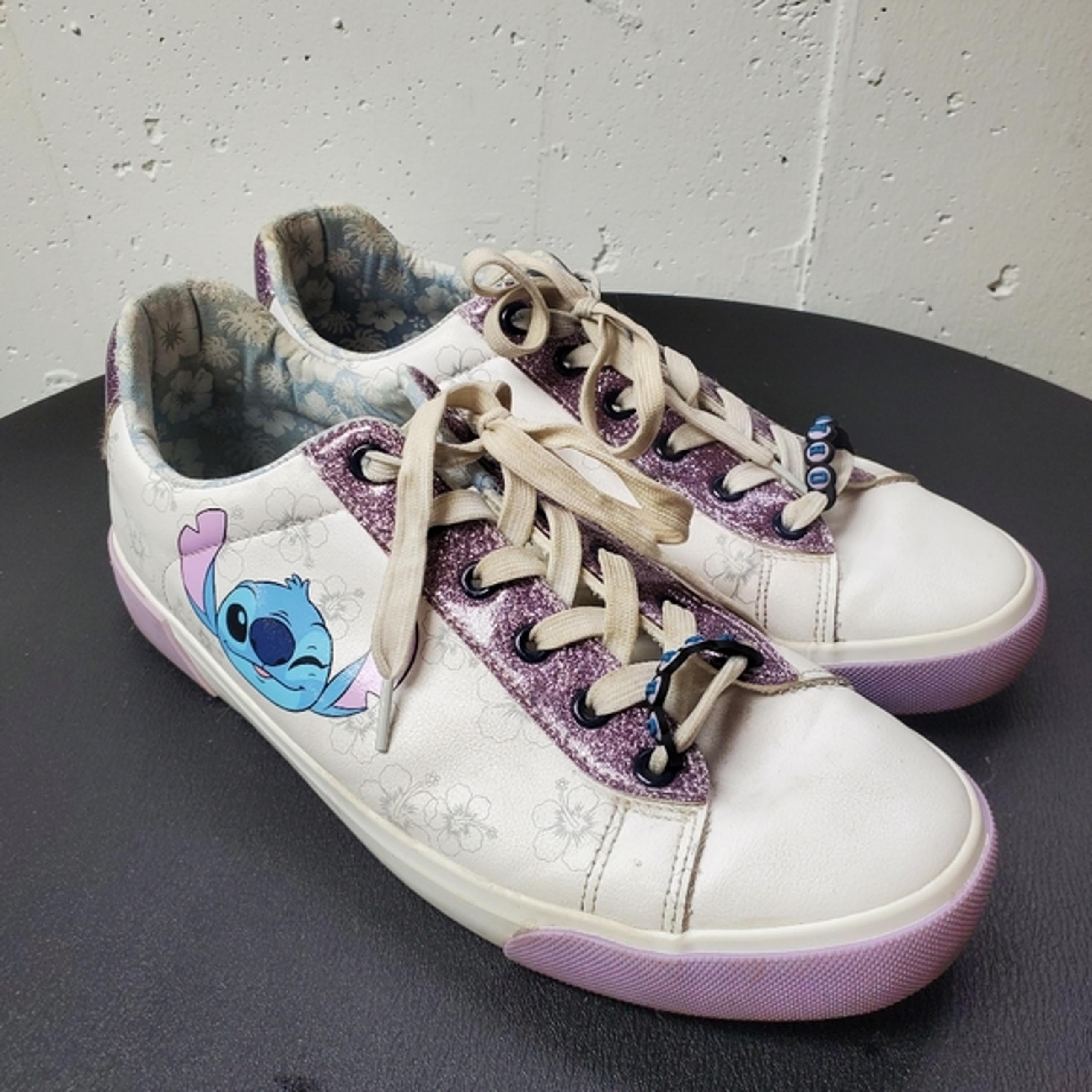 Disney Lilo & Stitch Women's White and Purple Sneakers Size 11