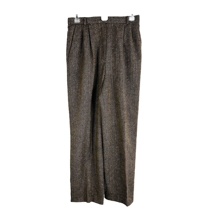 Vintage 90s Pendleton Womens 8 Wool Herringbone Pleated Trousers Dress Pants USA